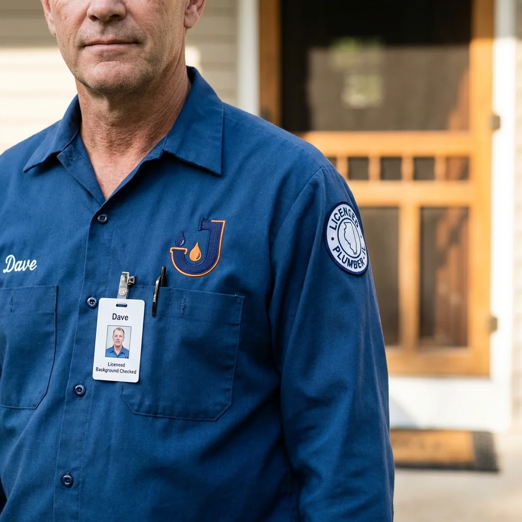 Licensed plumber showing ID badge in Long Valley, NJ